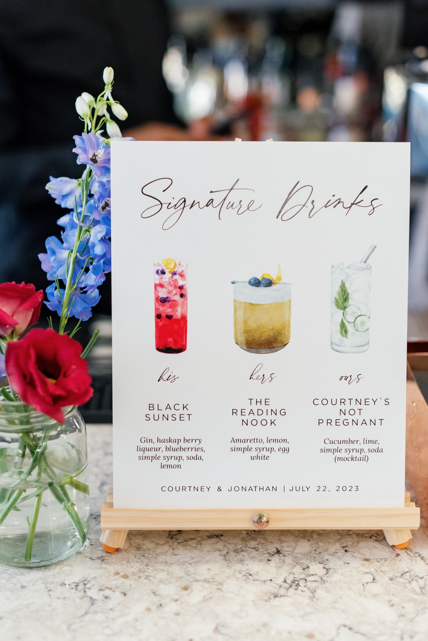 Custom Signature Cocktail Sign by Morable Designs