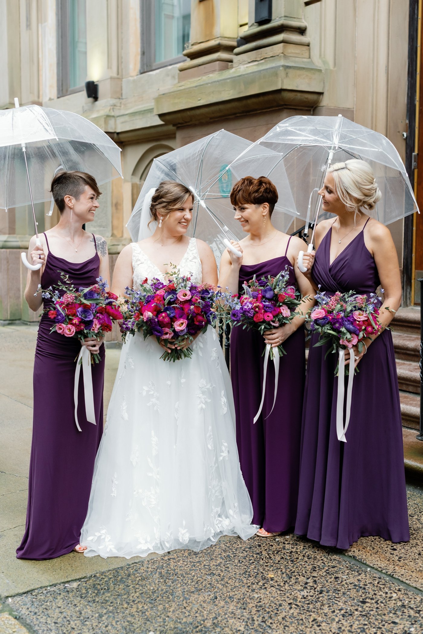 Bridal party portraits at the Halifax Club