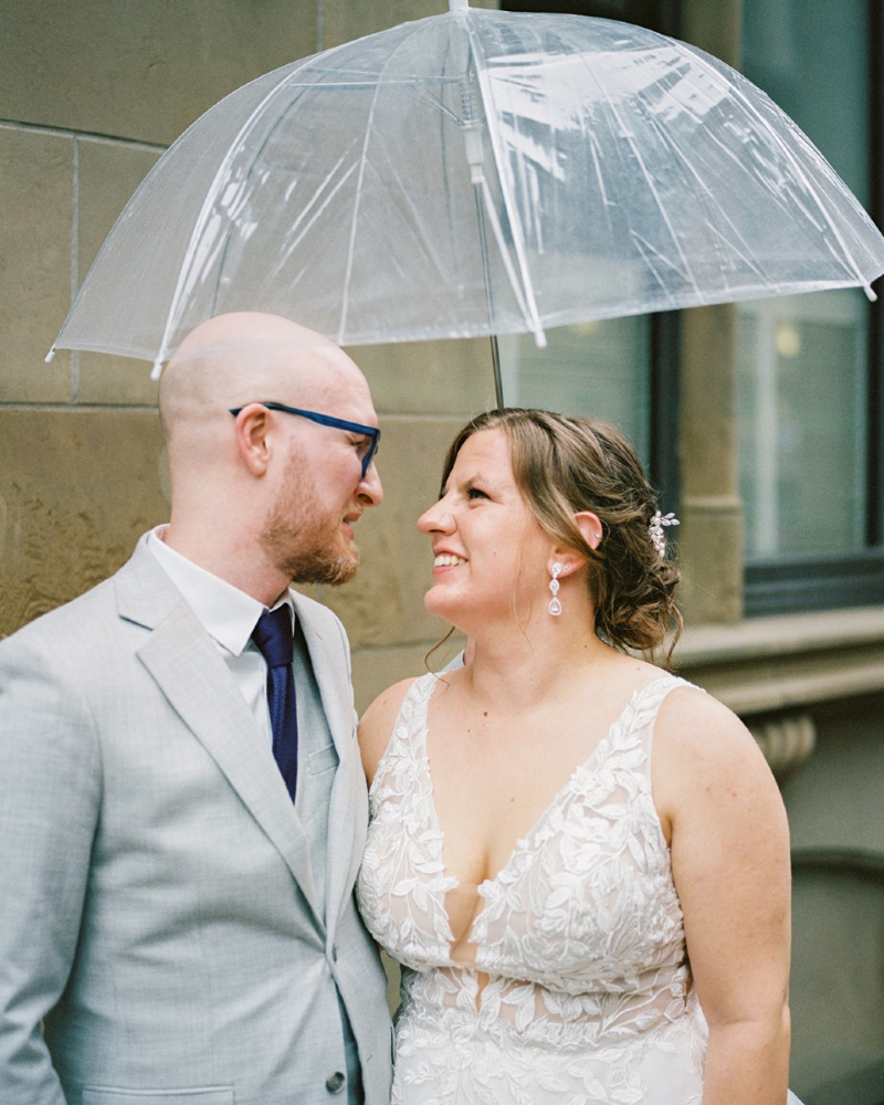 Bride and groom sharing a quiet moment, showing the best time of year to get married in Nova Scotia.